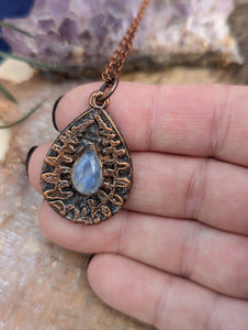Petite Moonstone and Fern Necklace