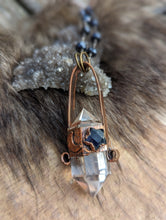 Load image into Gallery viewer, Clear Quartz Point Necklace with Iolite Star