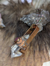 Load image into Gallery viewer, Clear Quartz Point Necklace with Trapiche Ruby