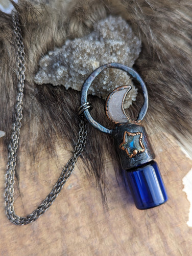 Copper Electroformed Rollerball Perfume / Essential Oil Necklace