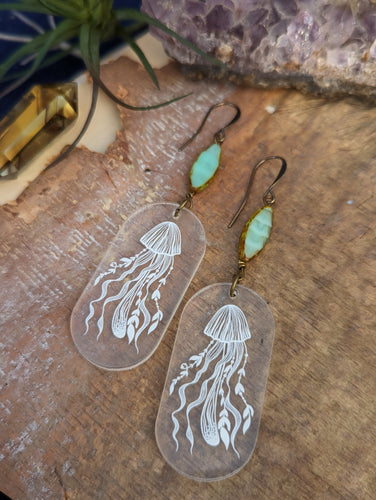 Clear Acrylic Jellyfish Earrings