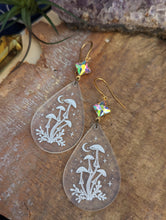 Load image into Gallery viewer, Clear Acrylic Mushroom Earrings with Rhinestones