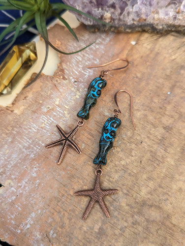 Mermaid and Starfish Earrings