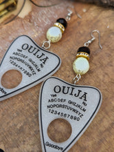 Load image into Gallery viewer, White Glitter Ouija Planchette Earrings