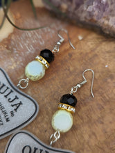 Load image into Gallery viewer, White Glitter Ouija Planchette Earrings