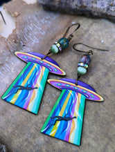 Load image into Gallery viewer, Rainbow UFO Earrings
