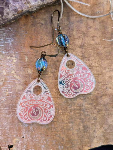 Iridescent Ouija Planchette Earrings 2