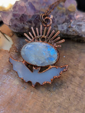 Load image into Gallery viewer, Blue Agate Bat with Moonstone