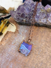 Load image into Gallery viewer, Aura Amethyst and Agate Druzy Cat Necklace 1