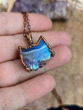 Load image into Gallery viewer, Aura Amethyst and Agate Druzy Cat Necklace 2