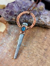 Load image into Gallery viewer, Coffin Nail Necklace with Labradorite