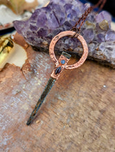 Load image into Gallery viewer, Coffin Nail Necklace with Garnet and Moonstone