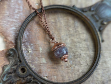 Load image into Gallery viewer, Electroformed Acorn Cap Necklace with Faceted Agate 1