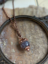 Load image into Gallery viewer, Electroformed Acorn Cap Necklace with Faceted Agate 1
