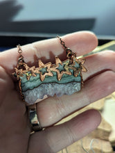 Load image into Gallery viewer, Electroformed Druzy Amethyst Agate Slice Necklace 3