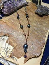Load image into Gallery viewer, Freshwater Baroque Pearl Necklace with Rubies