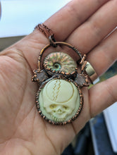 Load image into Gallery viewer, Electroformed Bone Stealie and Ammonite Necklace