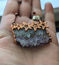Load image into Gallery viewer, Electroformed Druzy Amethyst Agate Slice Necklace 2