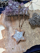 Load image into Gallery viewer, Electroformed Agatized Quartz Star Necklace 1