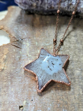 Load image into Gallery viewer, Electroformed Agatized Quartz Star Necklace 1