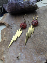 Load image into Gallery viewer, Lightning Bolt and Roses Earrings 1