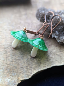 Green Mushroom Earrings