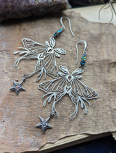 Load image into Gallery viewer, Luna Moth Earrings with Rhinestone Stars