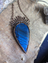 Load image into Gallery viewer, Deep Blue Labradorite Moon Phase Necklace