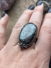 Load image into Gallery viewer, Size 10 Hypersthene Electroformed Ring