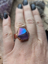 Load image into Gallery viewer, Size 9 Aura Amethyst Electroformed Ring