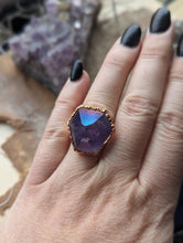 Load image into Gallery viewer, Size 9 Aura Amethyst Electroformed Ring