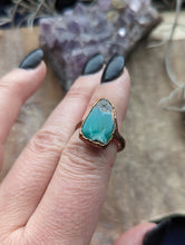 Load image into Gallery viewer, Size 8 Chrysoprase Electroformed Ring