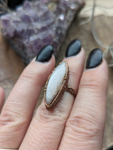 Load image into Gallery viewer, Size 6 Peach Moonstone Electroformed Ring