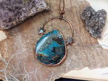 Load image into Gallery viewer, Electroformed Chrysocolla and Stars Necklace