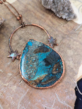 Load image into Gallery viewer, Electroformed Chrysocolla and Stars Necklace