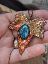 Load image into Gallery viewer, Electroformed Ivy Leaf with Labradorite Necklace