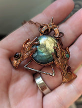 Load image into Gallery viewer, Electroformed Petite Fortune Teller Labradorite Necklace