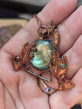 Load image into Gallery viewer, Electroformed Petite Fortune Teller Labradorite Necklace