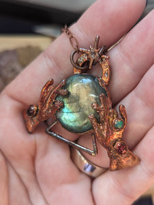 Electroformed Petite Fortune Teller Labradorite Necklace