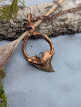 Load image into Gallery viewer, Electroformed Fossilized Shark Tooth Necklace with Labradorite