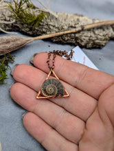 Load image into Gallery viewer, Electroformed Fossilized Ammonite Necklace