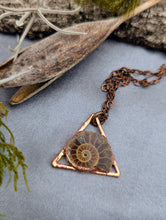 Load image into Gallery viewer, Electroformed Fossilized Ammonite Necklace