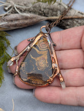 Load image into Gallery viewer, Electroformed Twigs, Quartz, and Australian Jasper Necklace