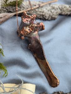 Electroformed Deer Vertebrae Necklace with Labradorite