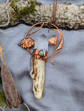 Load image into Gallery viewer, Electroformed Antler and Quartz Necklace