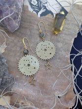 Load image into Gallery viewer, Sleepy Moon and Stars Labradorite Earrings