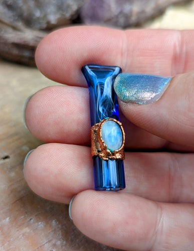 Blue glass joint holder - Moonstone