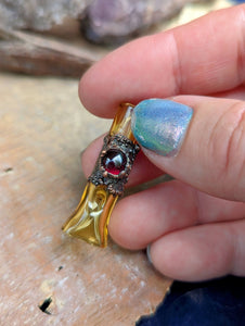 Amber glass joint holder - Garnet
