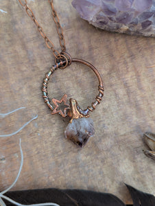 Copper Electroformed Amethyst Point Necklace