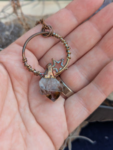 Copper Electroformed Amethyst Point Necklace